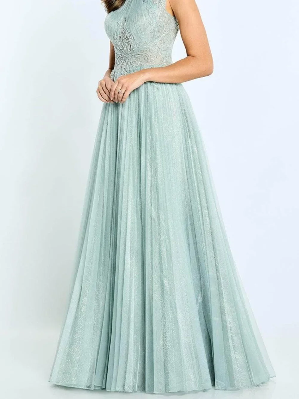 NWT Montage by Mon Cheri M515 Pleated Mother of the Bride Dress Seamist size 10 - Picture 3 of 8